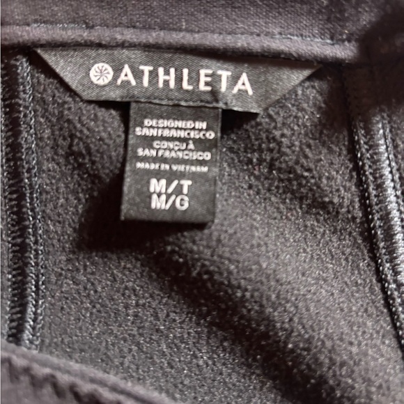 Athleta Full Zip Casual Moto Jacket Womens Size Med Black Minimalist Athleisure - Picture 5 of 6